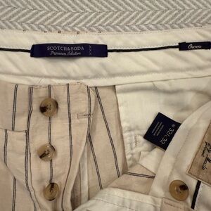 Scotch and Soda black and cream stripe pants